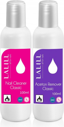 Zestaw 5 LUX Cleaner odtłuszcacz 100ml + LUX Aceton 100ml zmywacz do paznokci hybryd żeli UV LED LALILL